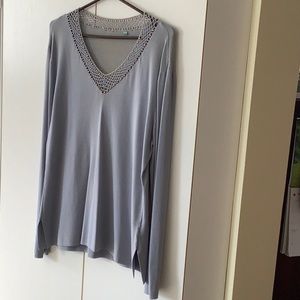 Light weight sweater with delicate beaded details